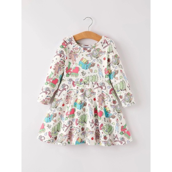 Riley Faith Designs Other - Girls Size 7 Christmas Toy‎ Story Dress Boutique Buzz Woody Holiday Ornaments